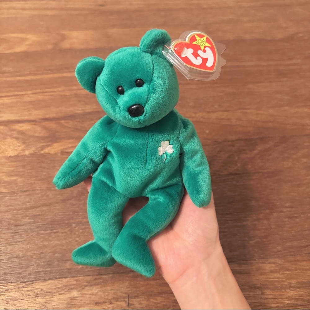 Ty Beanie Baby “Erin” the Irish Bear 1997 – 5th Gen Hang Tag – PE Pellets KR Tag